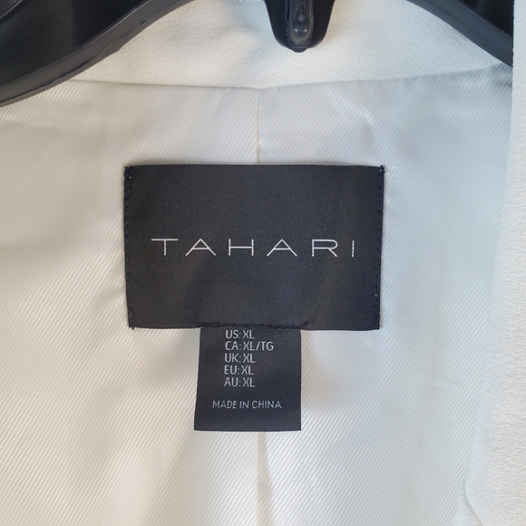 Tahari Long Notched Lapel Sleeveless Blazer Jacket Vest, XL, White - Picture 4 of 13